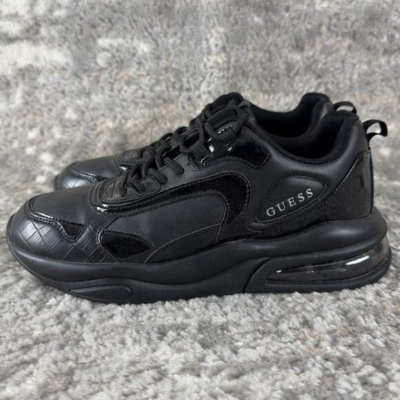 Guess Womens Size 8.5M Fever Running Lace Up Sneakers Black Walking Shoes - Picture 5 of 9